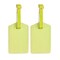 Citrus Lime Stripe Luggage Tag Set | Vegan Leather Travel Accessory | 2-Pack
